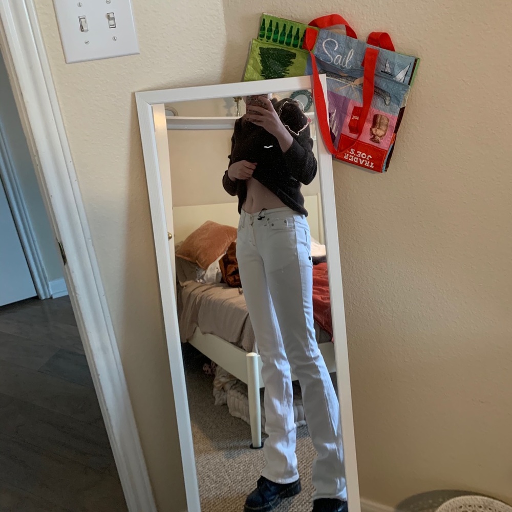 BOSS flare white jeans